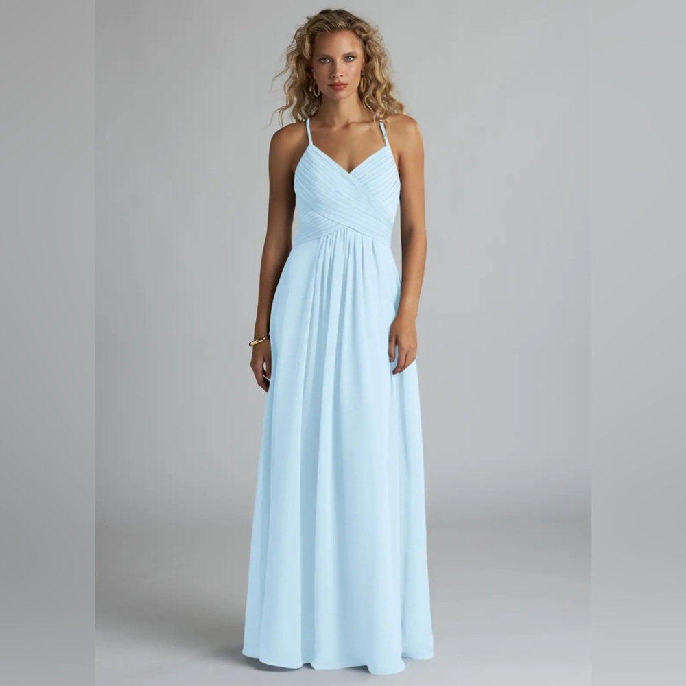 AZAZIE Haleigh Sky Blue Chiffon Dress